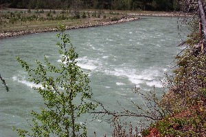 Upper Saunders Rapids from the 25ft cliffs above
